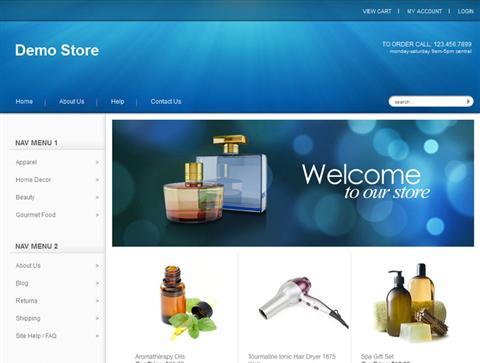 Free Ray - Blue | Ecommerce Templates by Volusion | SEO Friendly Free ...