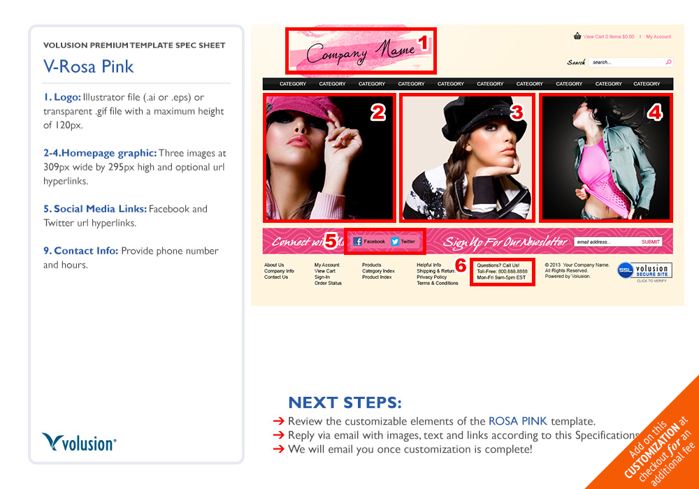 Pink | Ecommerce Templates by Volusion | SEO Friendly Free Template ...
