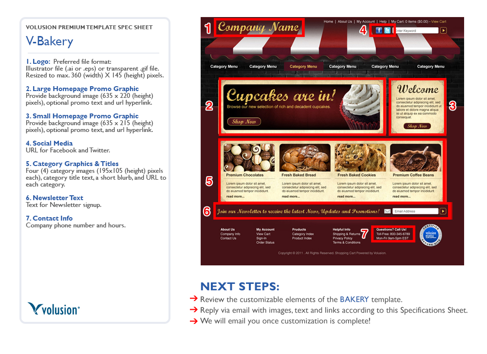 Bakery | Ecommerce Templates by Volusion | SEO Friendly Free Template ...
